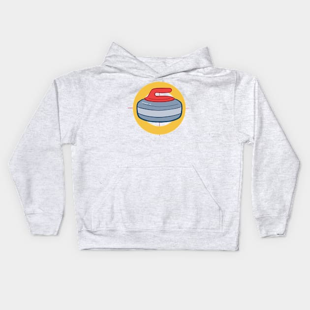 Hurry Hard Curling Rock Kids Hoodie by Carabara Designs